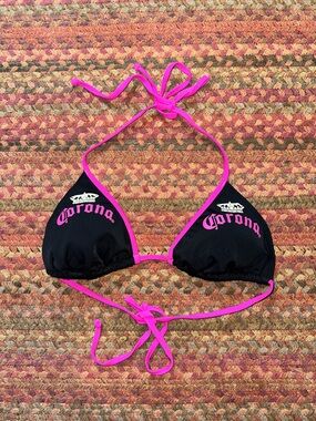 CORONA BEER BLACK TRIANGLE BIKINI TOP